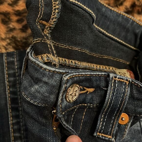 Big Star Liv Skinny Blue Factory Distressed Denim Jeans Festival Concert Event - Picture 8 of 13